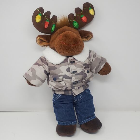 Build A Bear Large Moose themed Christmas stuffed animal with winter theme - Picture 1 of 6